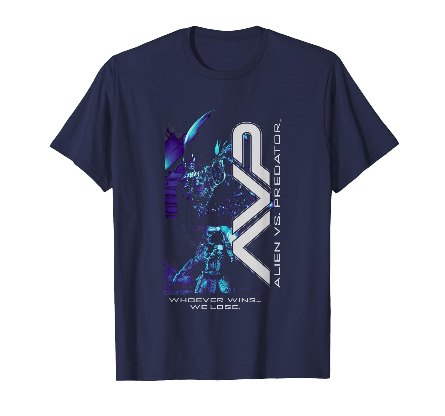 Alien vs Predator Whoever Wins… We Lose Big Chest Portrait T-Shirt
