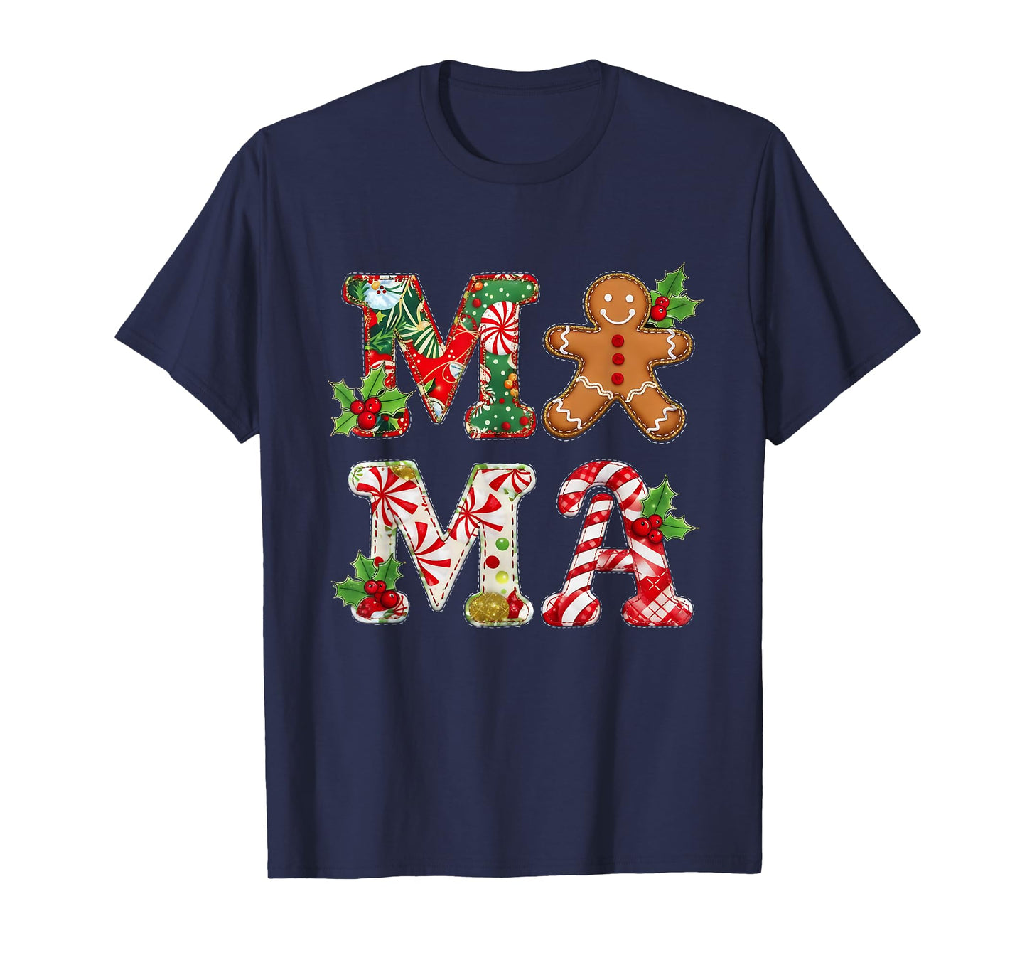 Mama Christmas Gingerbread Holiday Festive Design T-Shirt