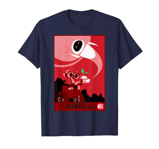 Disney Pixar Wall-E and EVE Find A Plant Red Hue Portrait T-Shirt