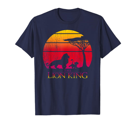 Disney The Lion King Simba & Mufasa Silhouettes Distressed T-Shirt