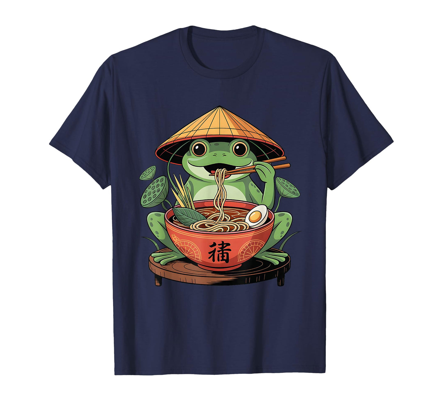 Frog Eating Ramen Kawaii Neko Japanese Noodles Anime Lovers T-Shirt