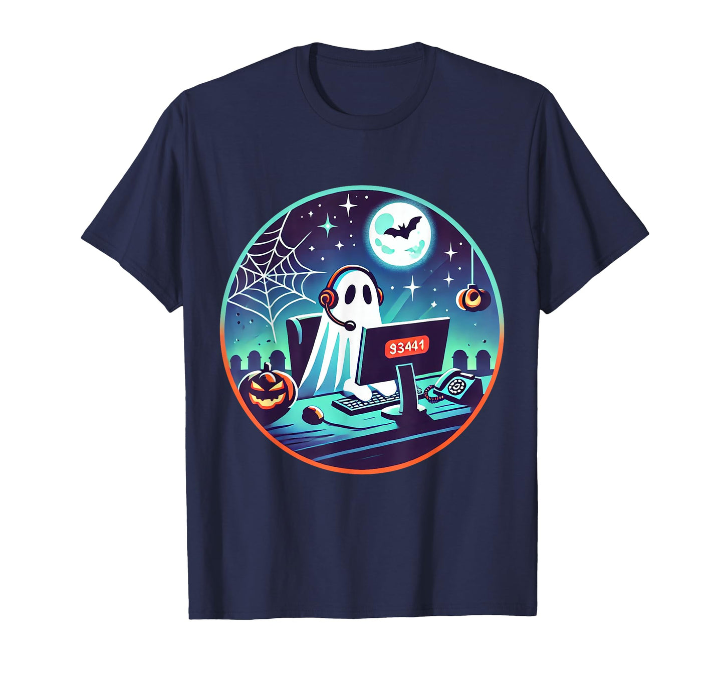 Ghost Call Center Rep Funny Halloween Costume Job Profession T-Shirt