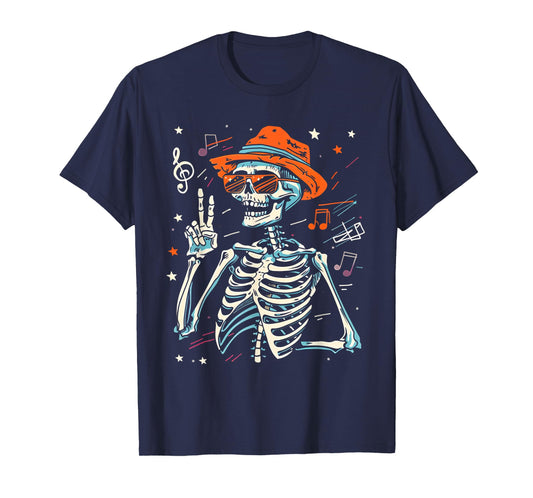 Funny Halloween Rocker Skeleton Hand Rock On Halloween T-Shirt