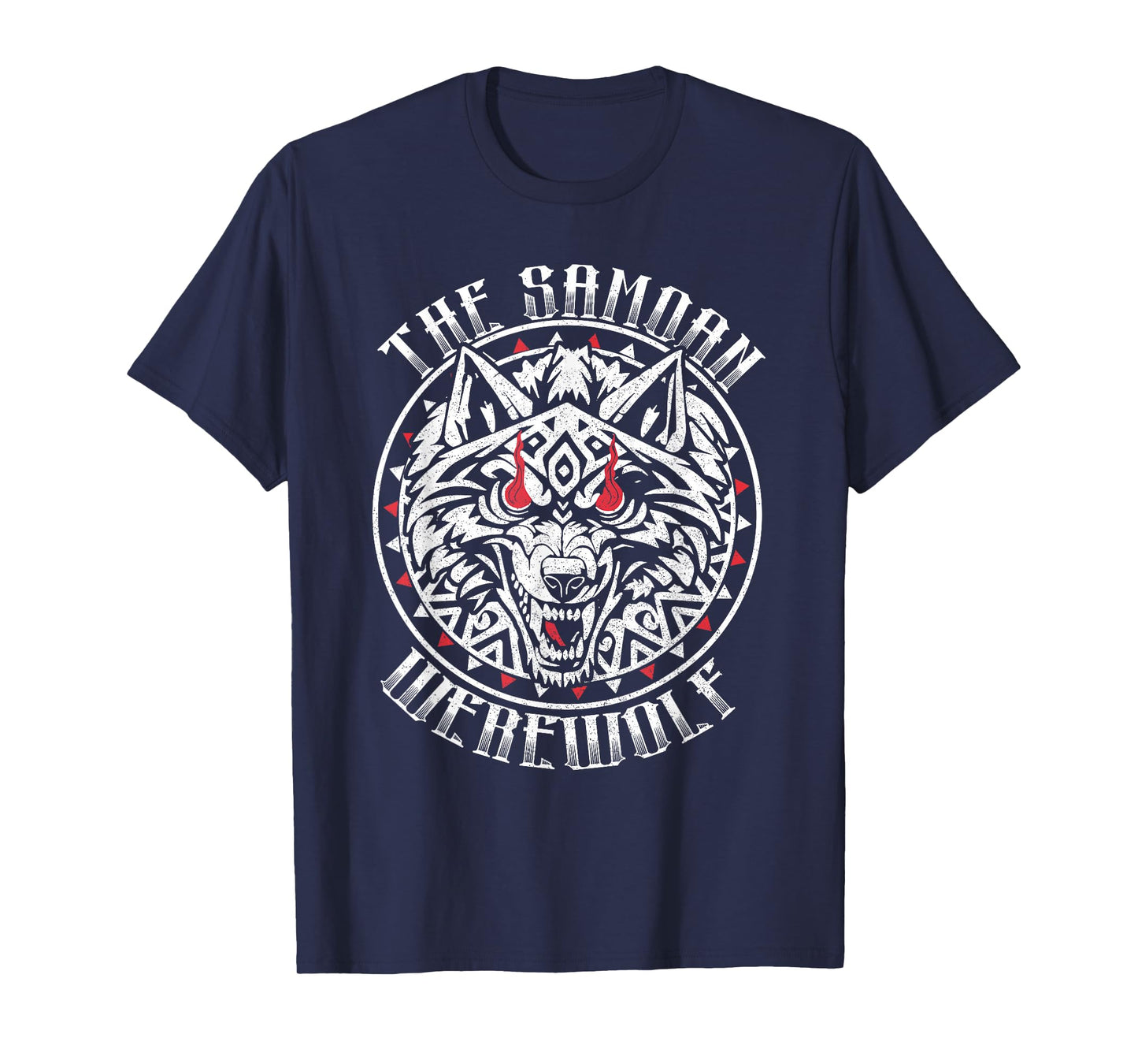Samoan Werewolf Tattoo Graphic Red Eyes For Men T-Shirt
