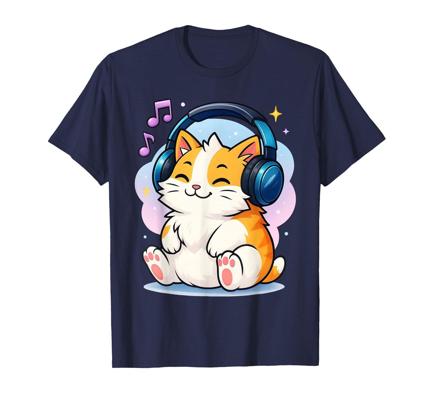 Cute Kawaii Cat Neko Funny Music Kitten Lover K-Pop Gift T-Shirt