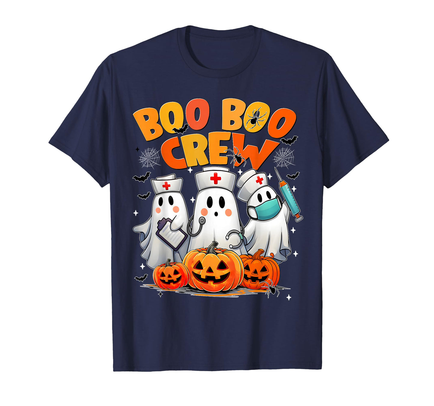 Boo Boo Crew Nurse Ghost Halloween Costumes Men Women T-Shirt