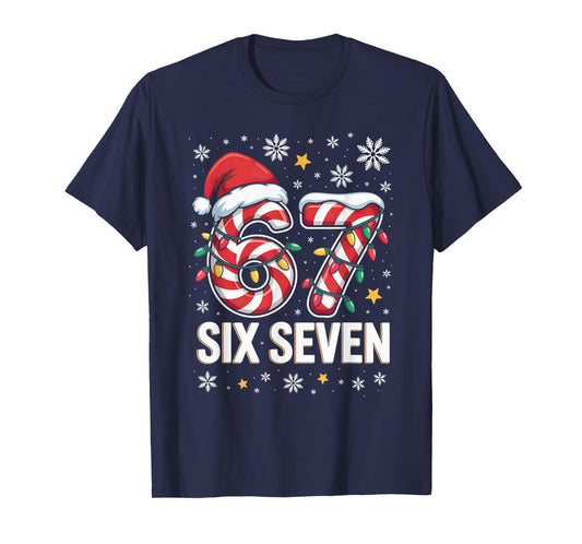67 Christmas Kids Boys Girls Meme Xmas Fun Candy Cane T-Shirt