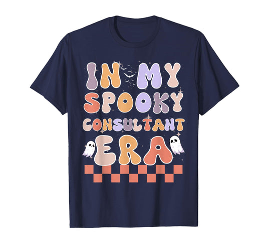 In My Spooky Consultant Era Ghost Halloween Retro T-Shirt