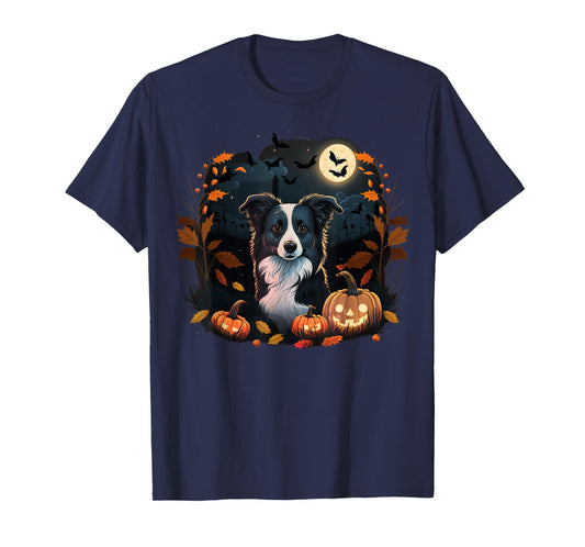 Pumpkin Border Collie costume on Border Collie Halloween T-Shirt