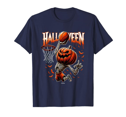 HALLOWEEN BASKETBALL SCARY PUMPKIN SLAM DUNK T-Shirt