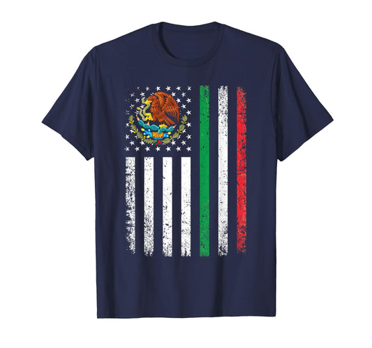 Mexican American Flag Mexican Roots Mexico America T-Shirt