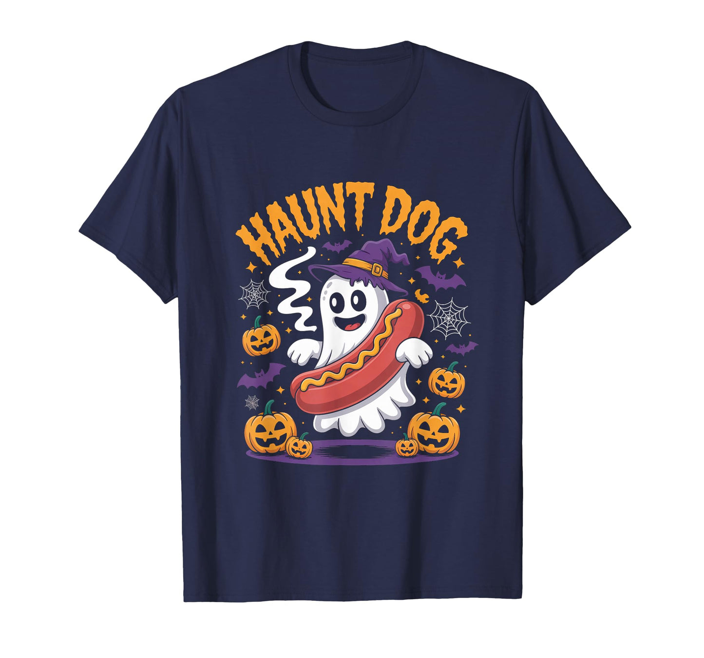 Haunt Dog Ghost Hotdog Halloween Humor T-Shirt
