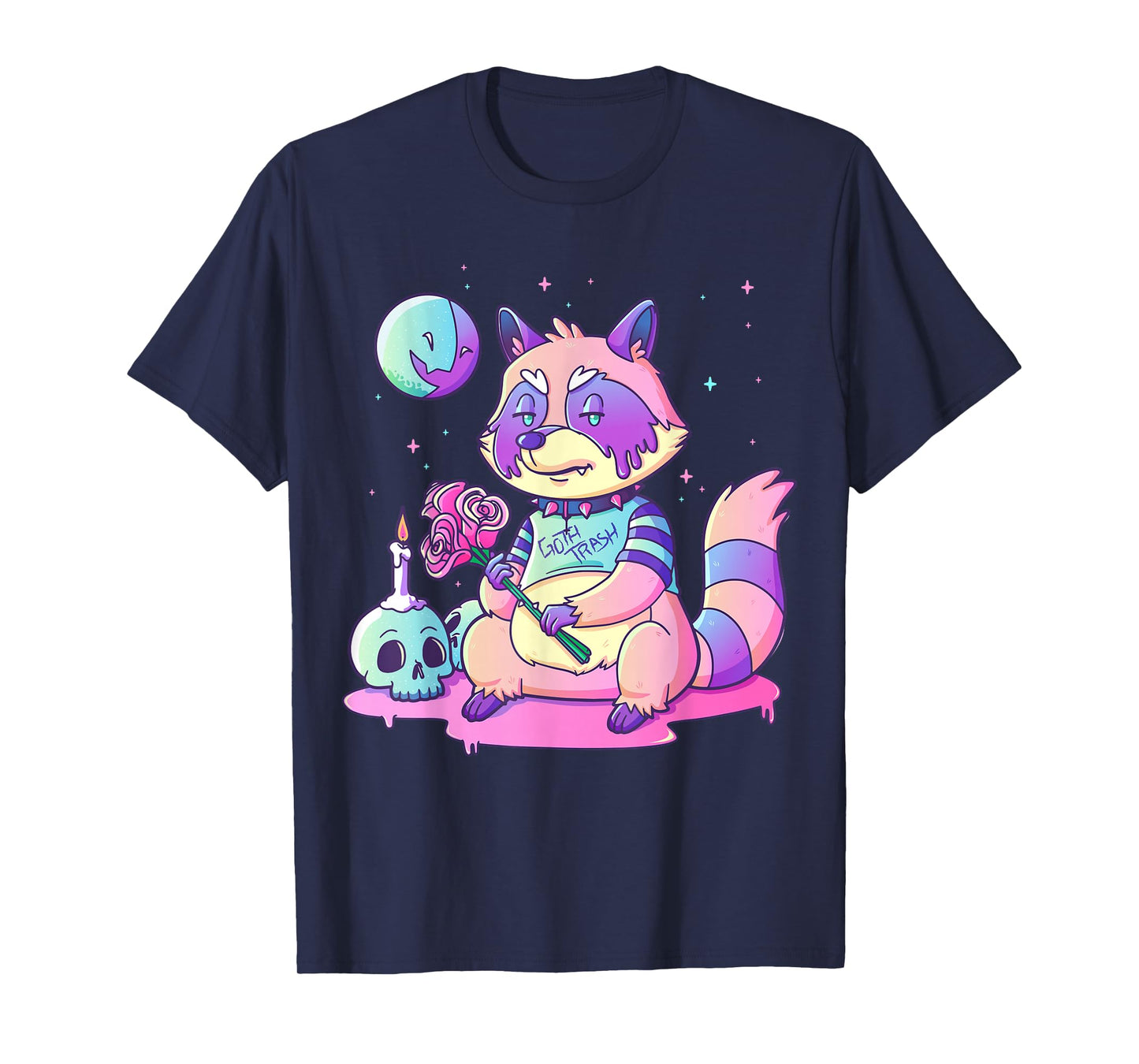Pastel Goth Cute Creepy Raccoon Kawaii Goth Trash Menhera T-Shirt