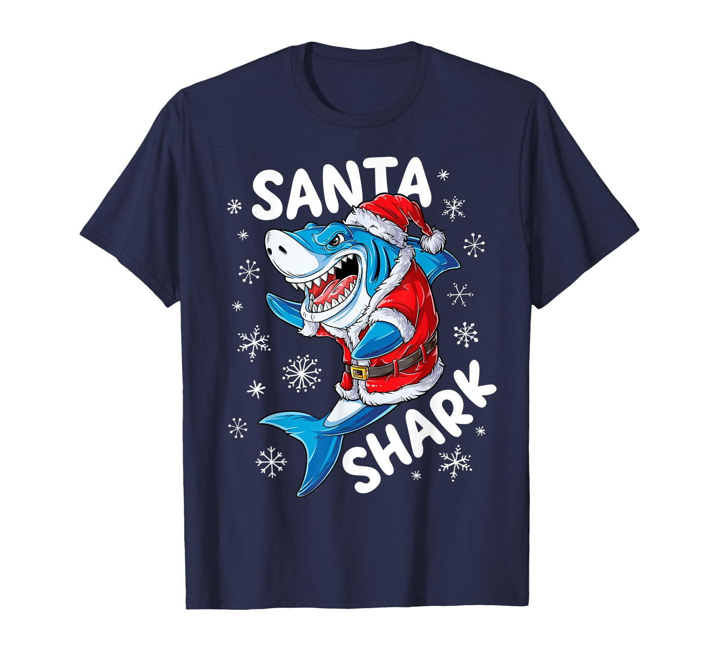 Santa Shark Christmas Pajamas Xmas Boys Men Merry Sharkmas T-Shirt