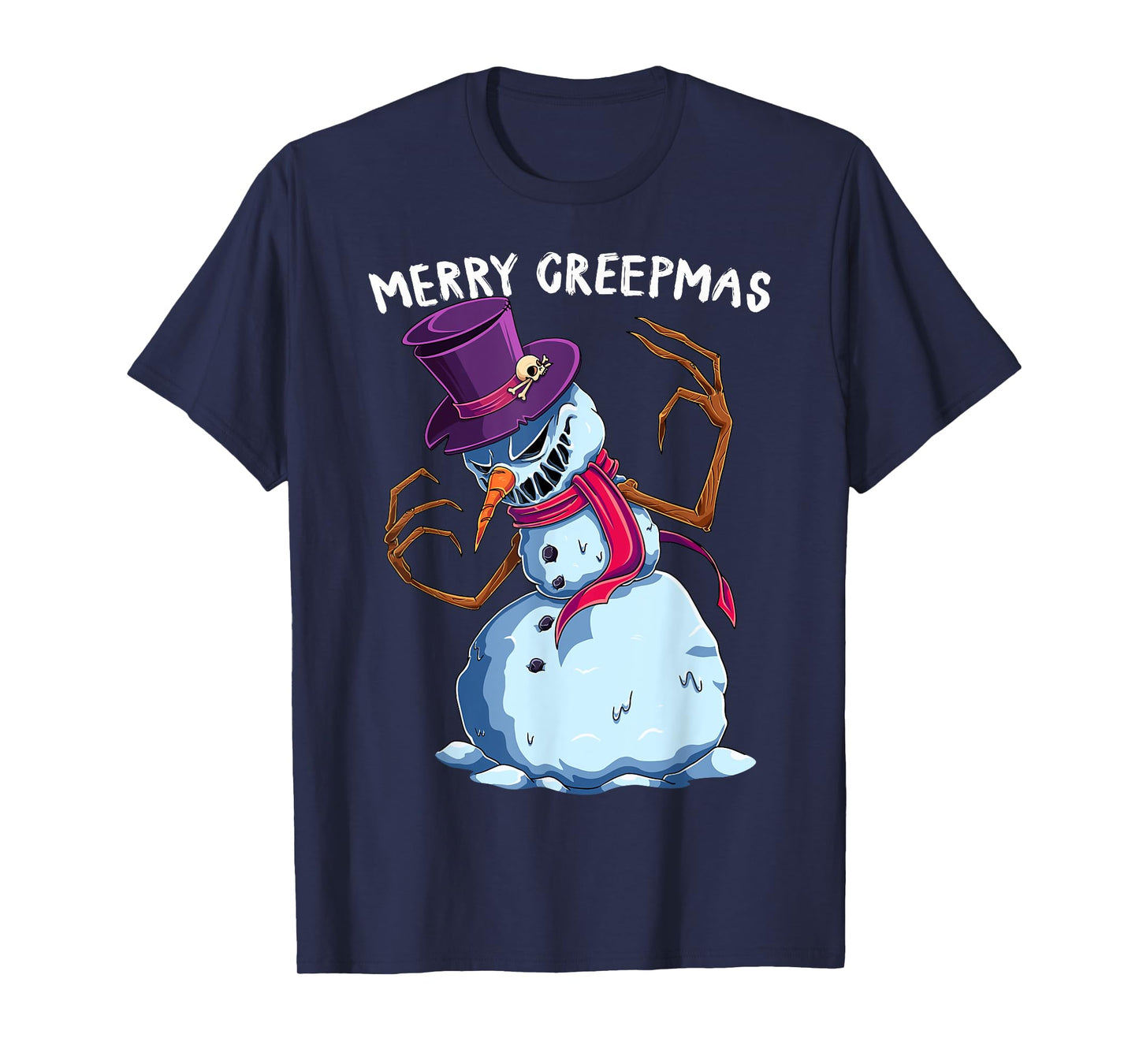 Merry Creepmas Snowman Scary Christmas Evil Monster Xmas T-Shirt