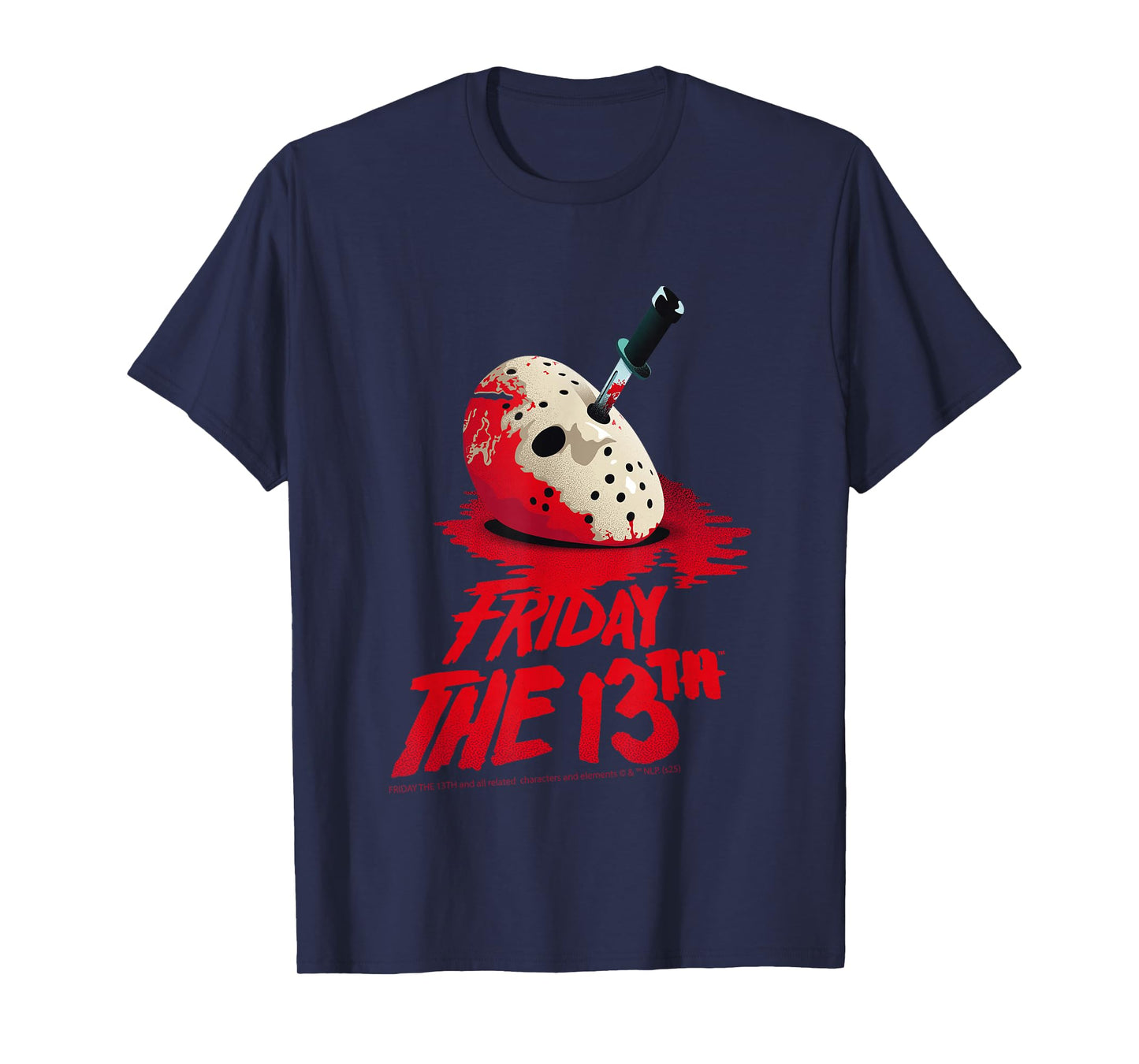 Friday The 13th Mask Blood Halloween Design T-Shirt