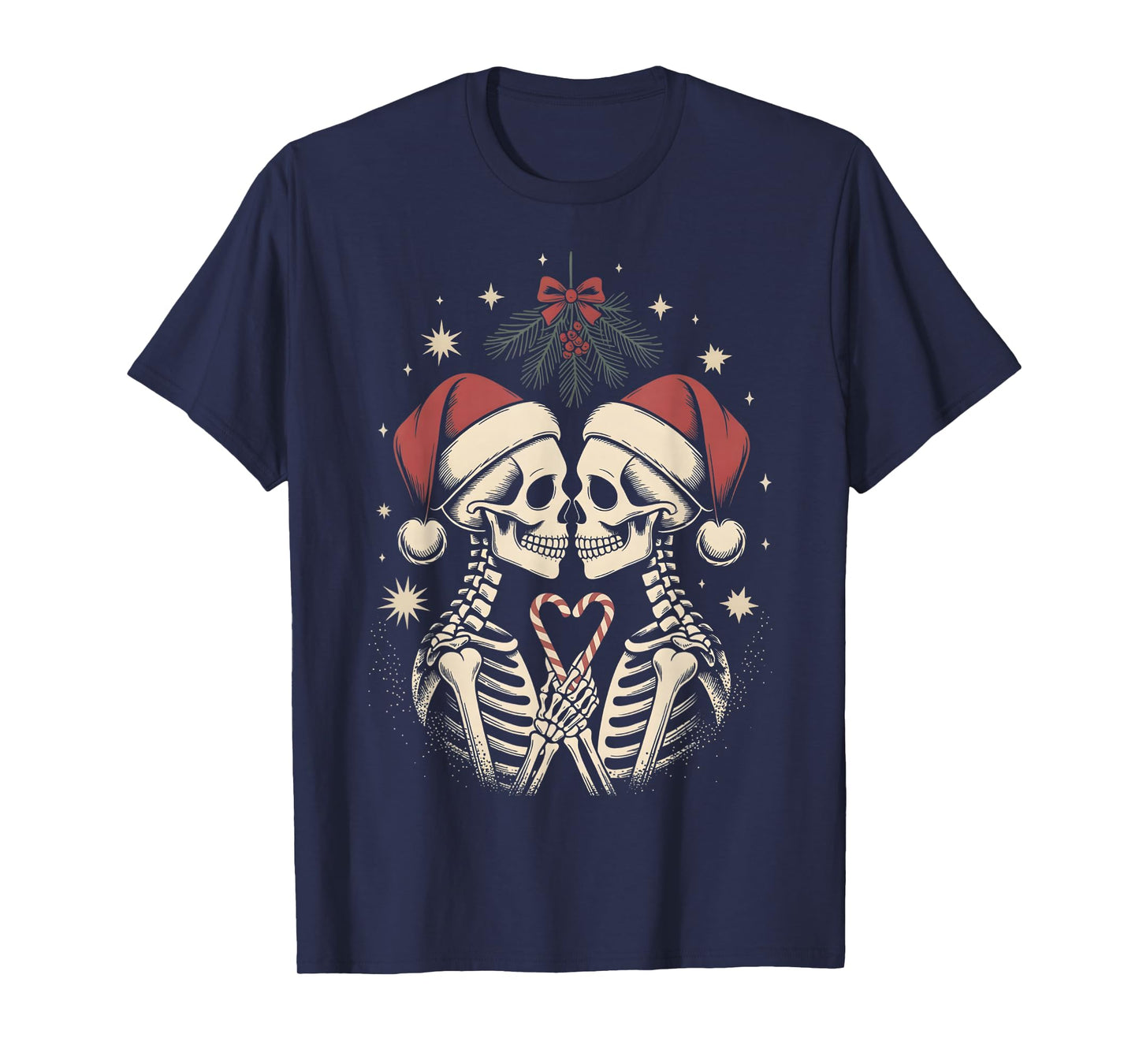 Christmas Matching Gothic Couple Dark Humor Skeleton Emo T-Shirt