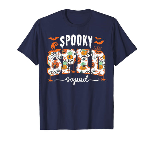Spooky SPED Squad Special Education Teacher Halloween Ghost T-Shirt