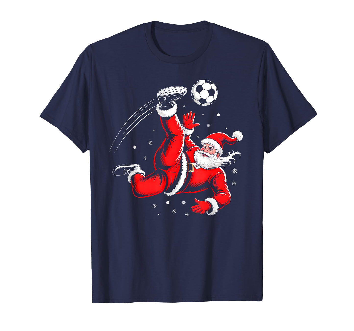 Santa Plays Soccer Christmas Sports Design for Men Boys T-Shirt