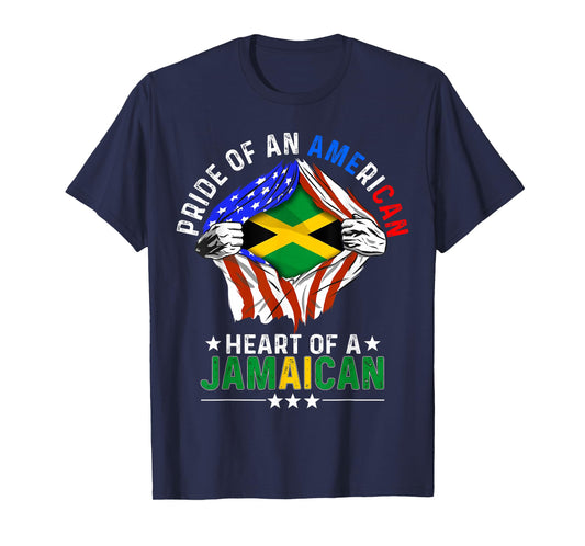 Jamaican American America Pride Foreign Jamaica Flag T-Shirt