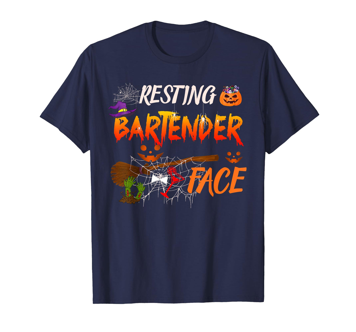 Resting Bartender Face Halloween Bartender Costume Witch T-Shirt