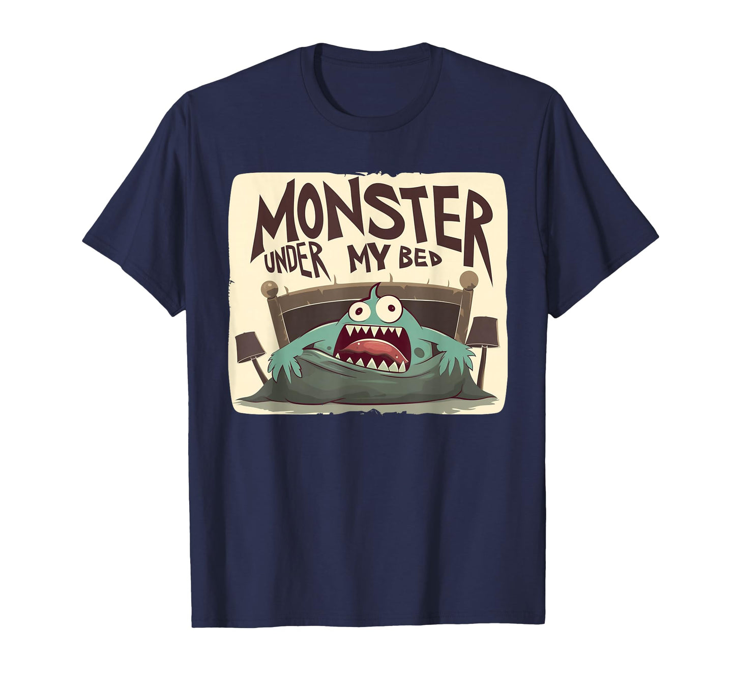 Funny scared Monster under Bed in Children's Room Costume T-Shirt