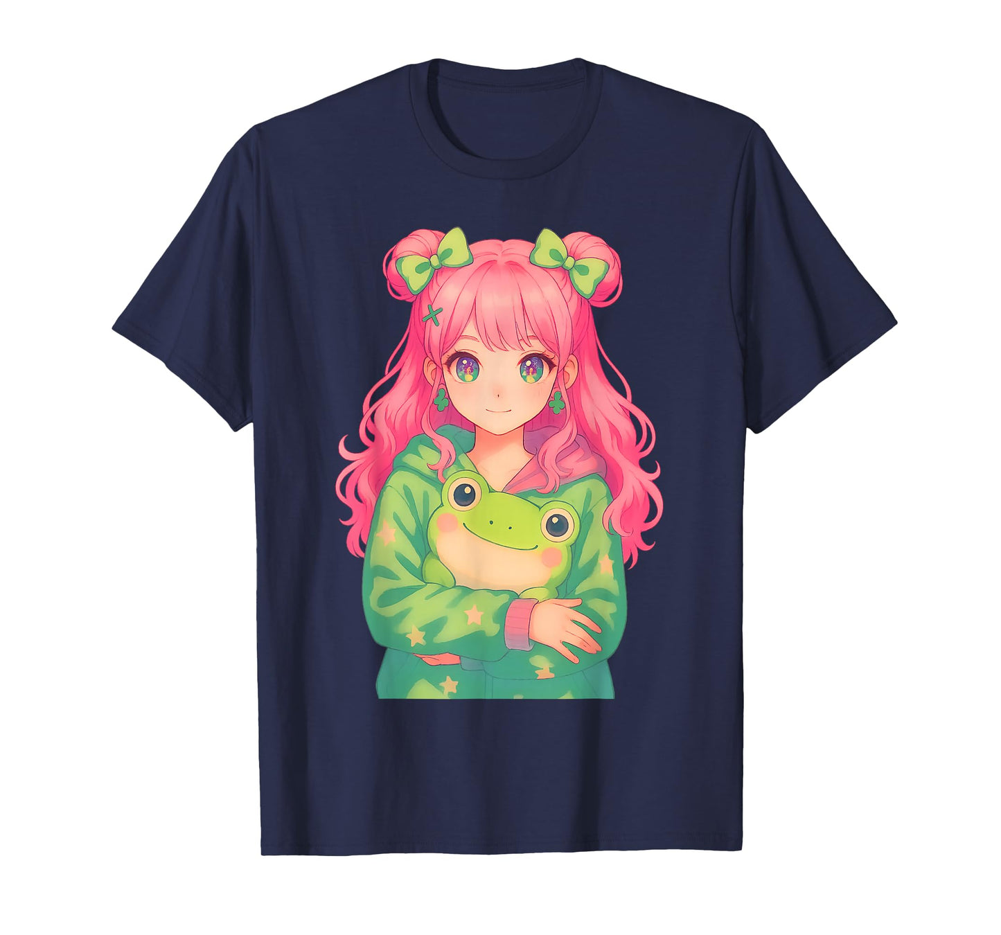 Kawaii Frog Girl | Decora Kei Anime Manga Harajuku Frogcore T-Shirt