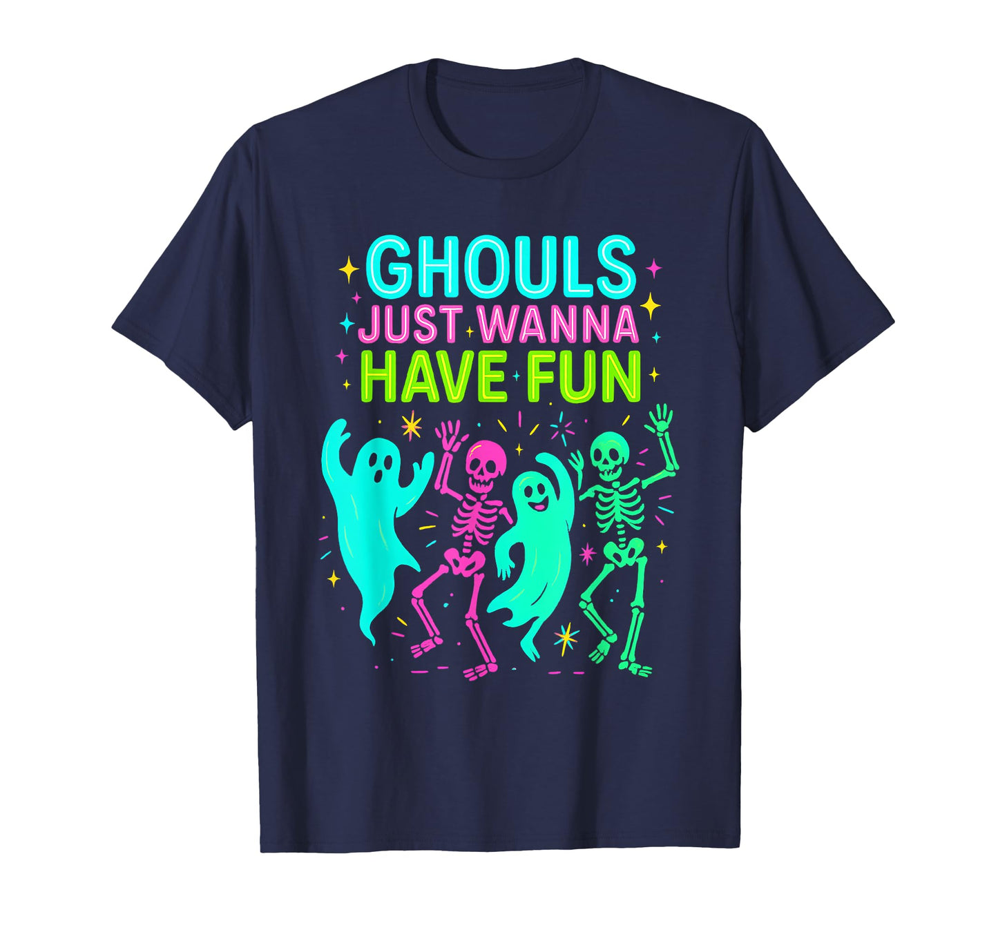 Funny 80s Halloween Ghouls Just Wanna Have Fun Retro Costume T-Shirt