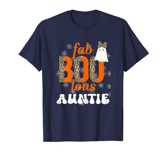 Fab BOO lous Auntie Leopard Halloween Ghost Sheet T-Shirt