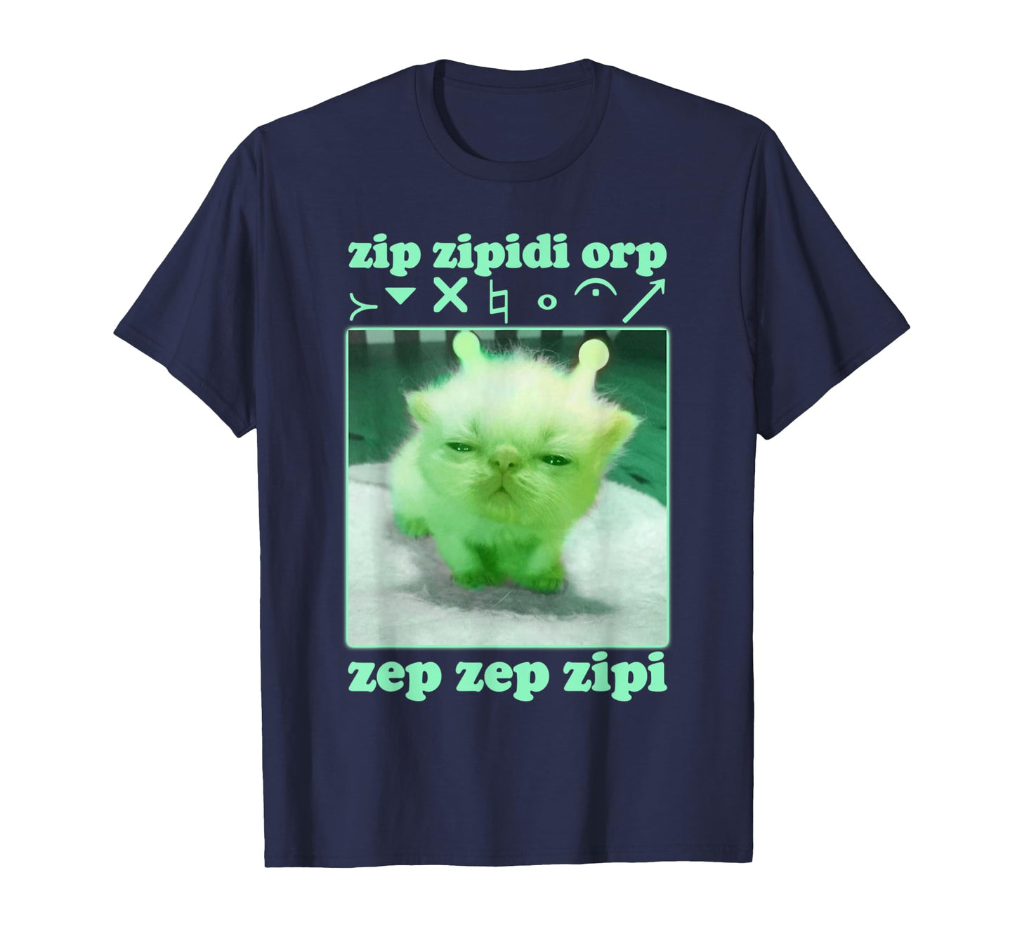 Funny Alien Cat Dank Meme Cringe Cat Woman Man Kids T-Shirt