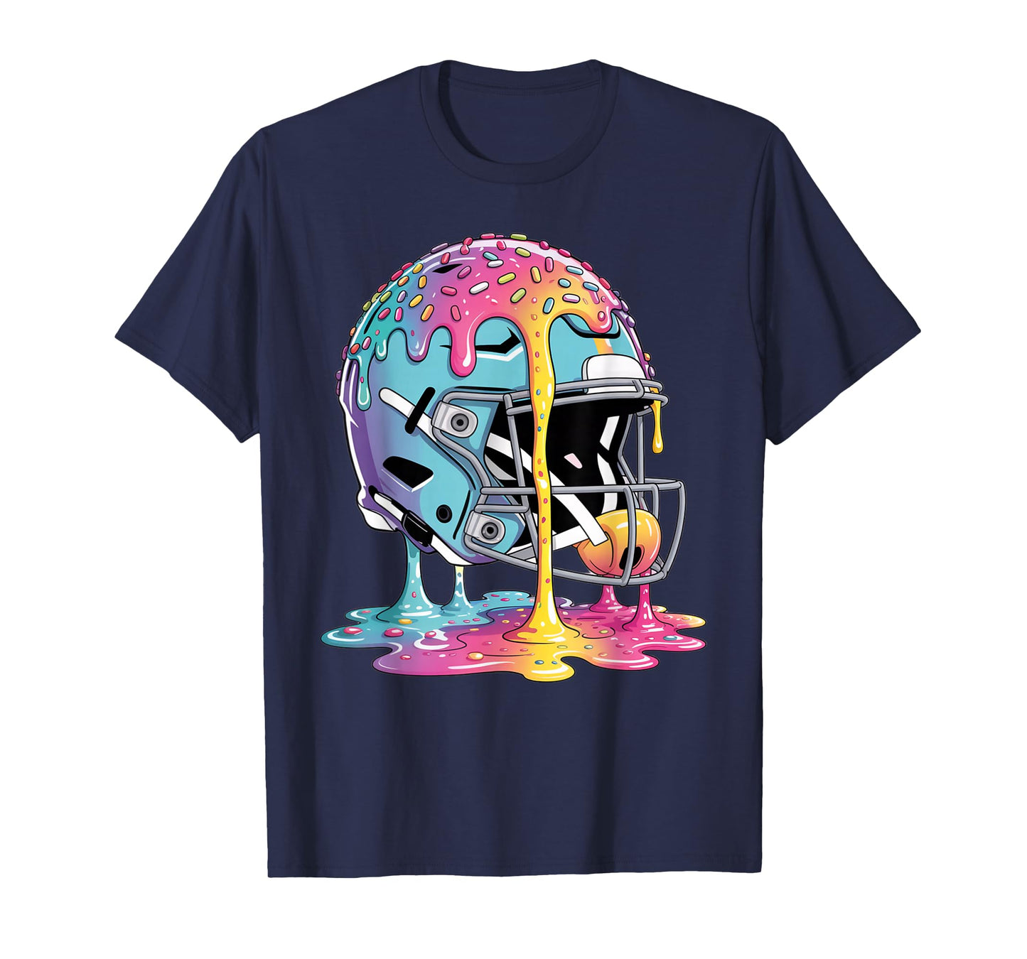 Ice Cream Drip Football Stuff Boys QB RB Lineman WR Drippy T-Shirt