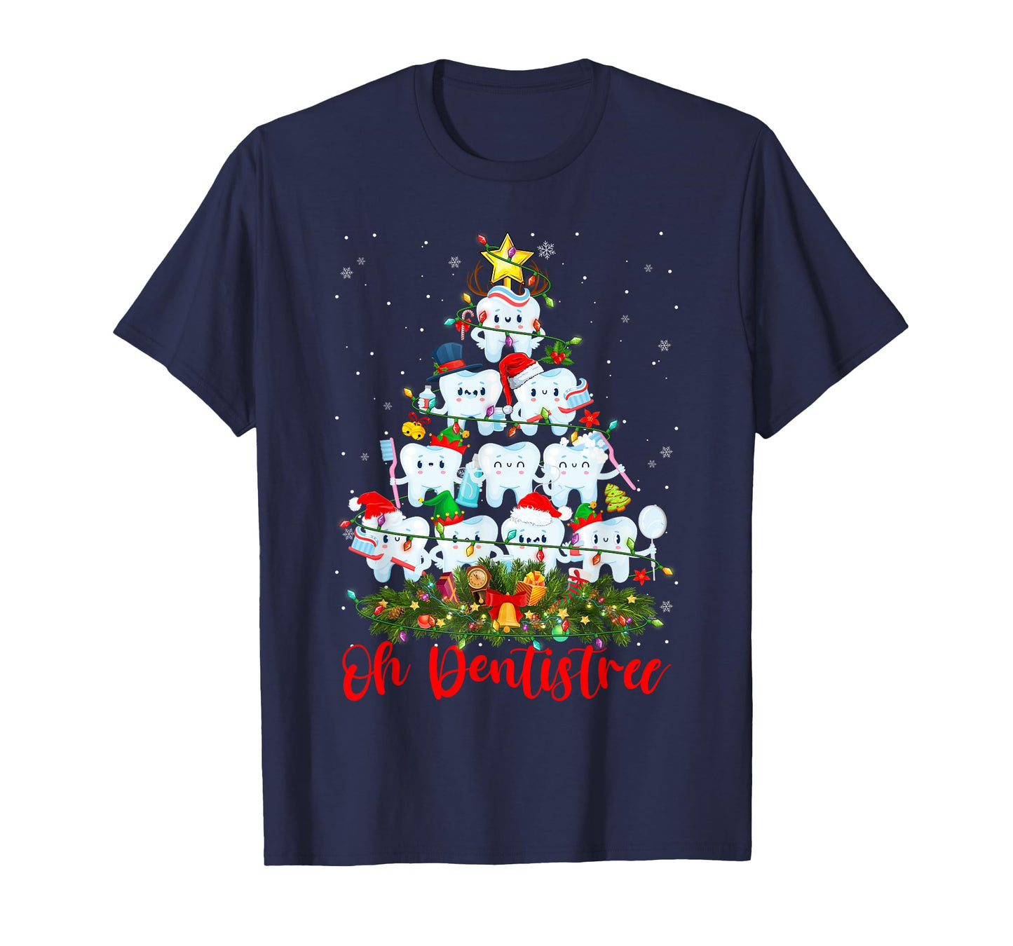 Oh Dentistree Dentistry Christmas Tree Dentists Xmas Pajamas T-Shirt