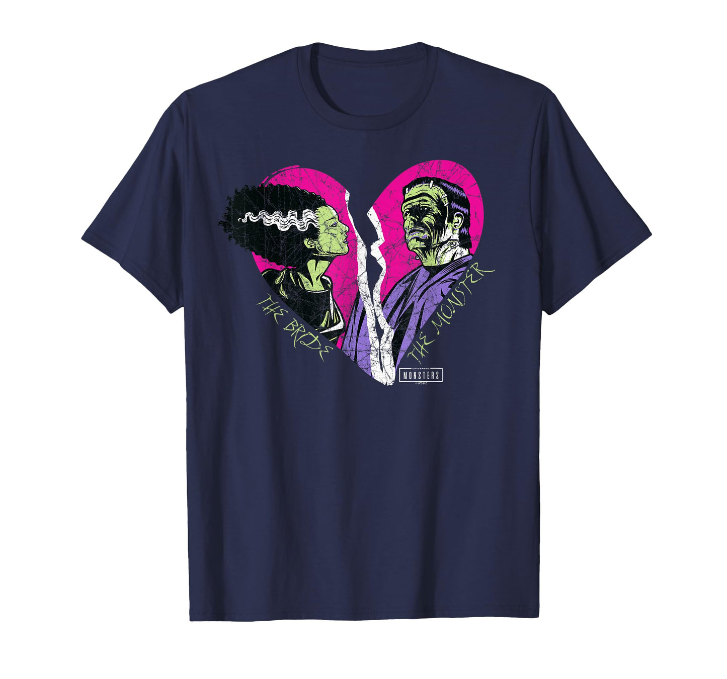 Universal Monsters The Bride & The Monster Heart T-Shirt