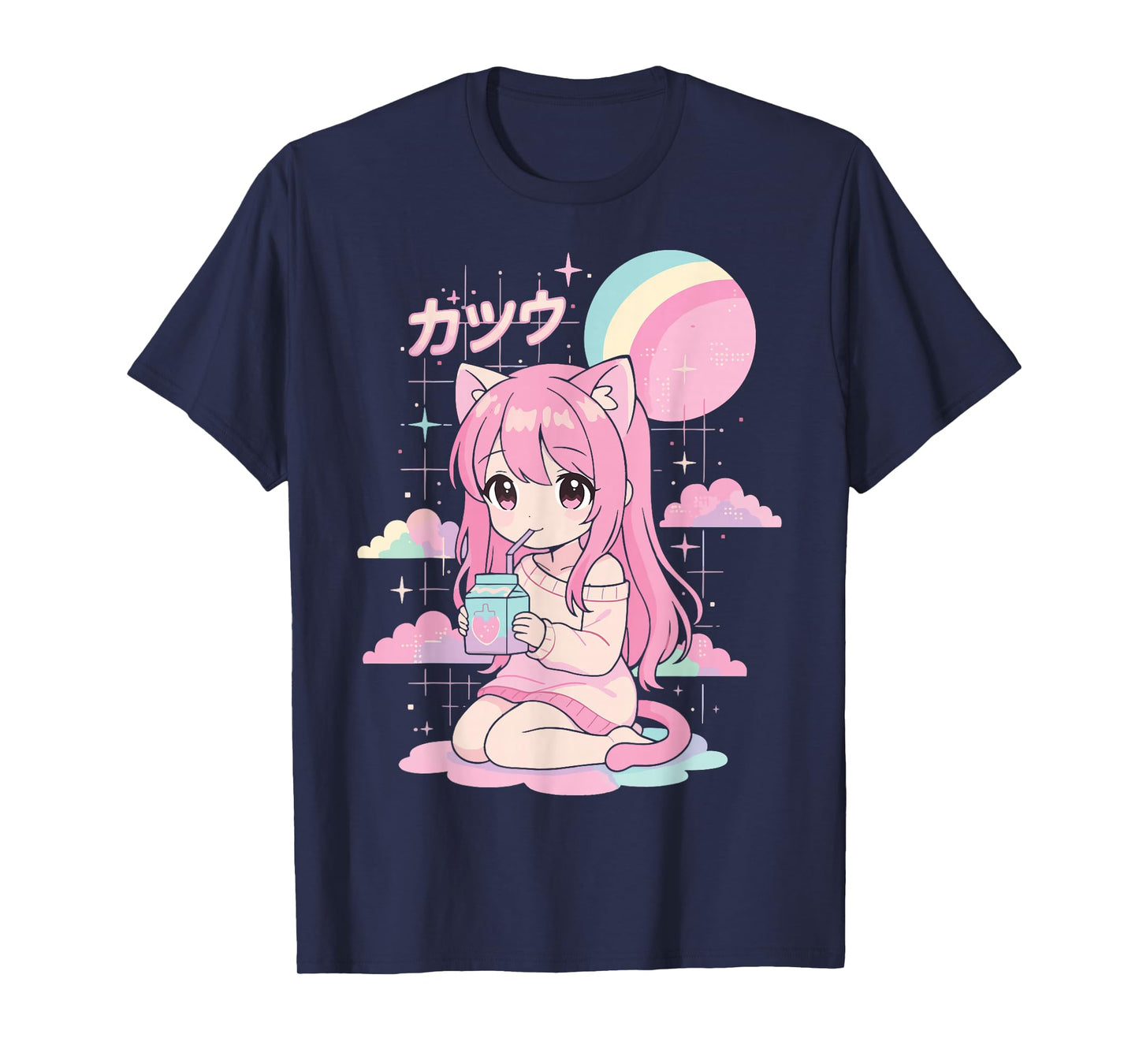 Anime Girl Strawberry Milk Kawaii Aesthetic Manga T-Shirt
