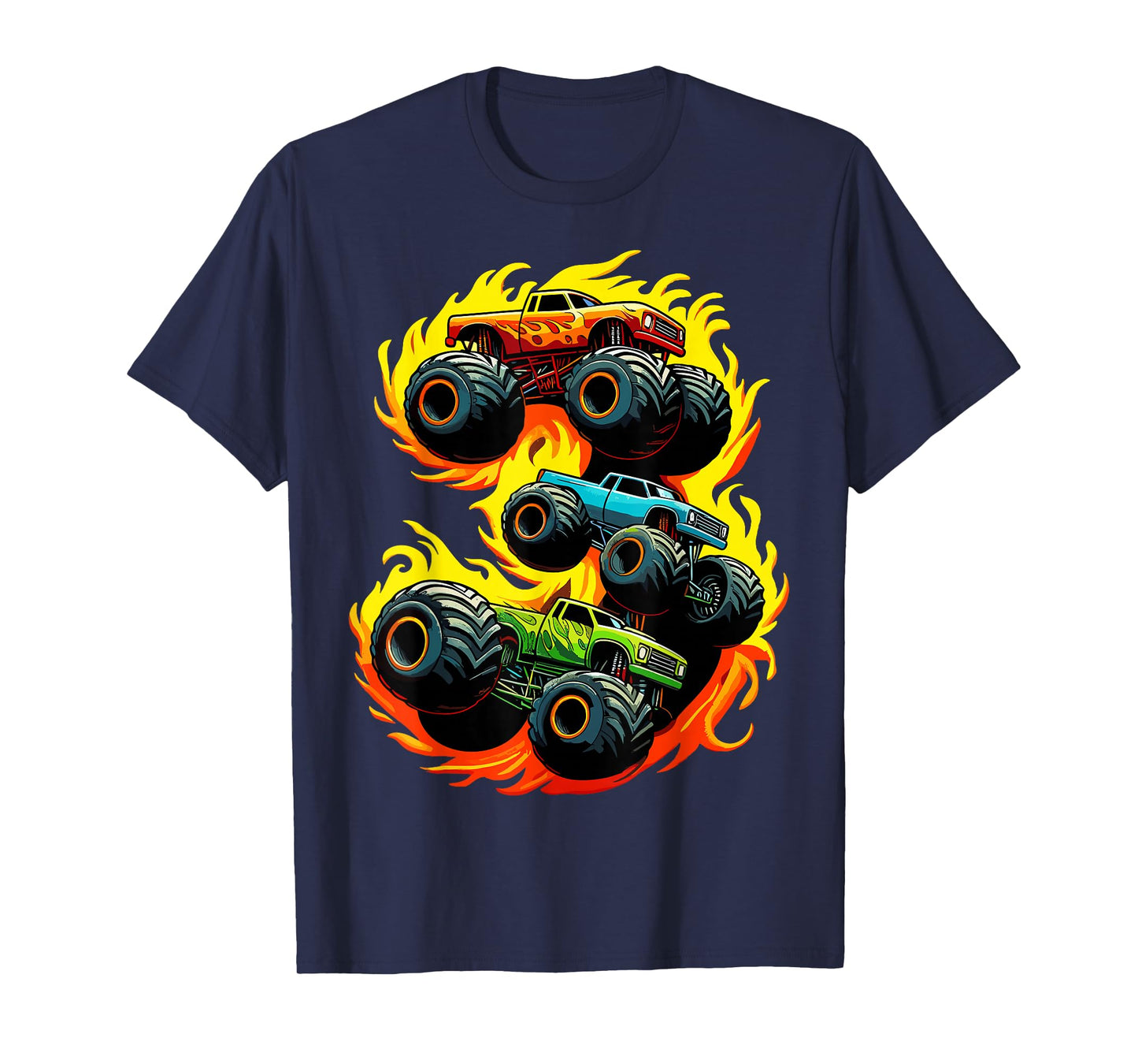 3 Year Old 3rd Birthday Boy Monster Truck T-Shirt