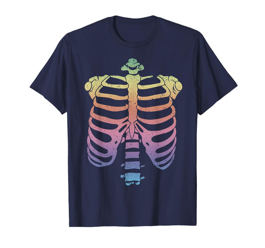 Halloween Skeleton Rib Cage T-Shirt Zombie Costume Tee Shirt T-Shirt