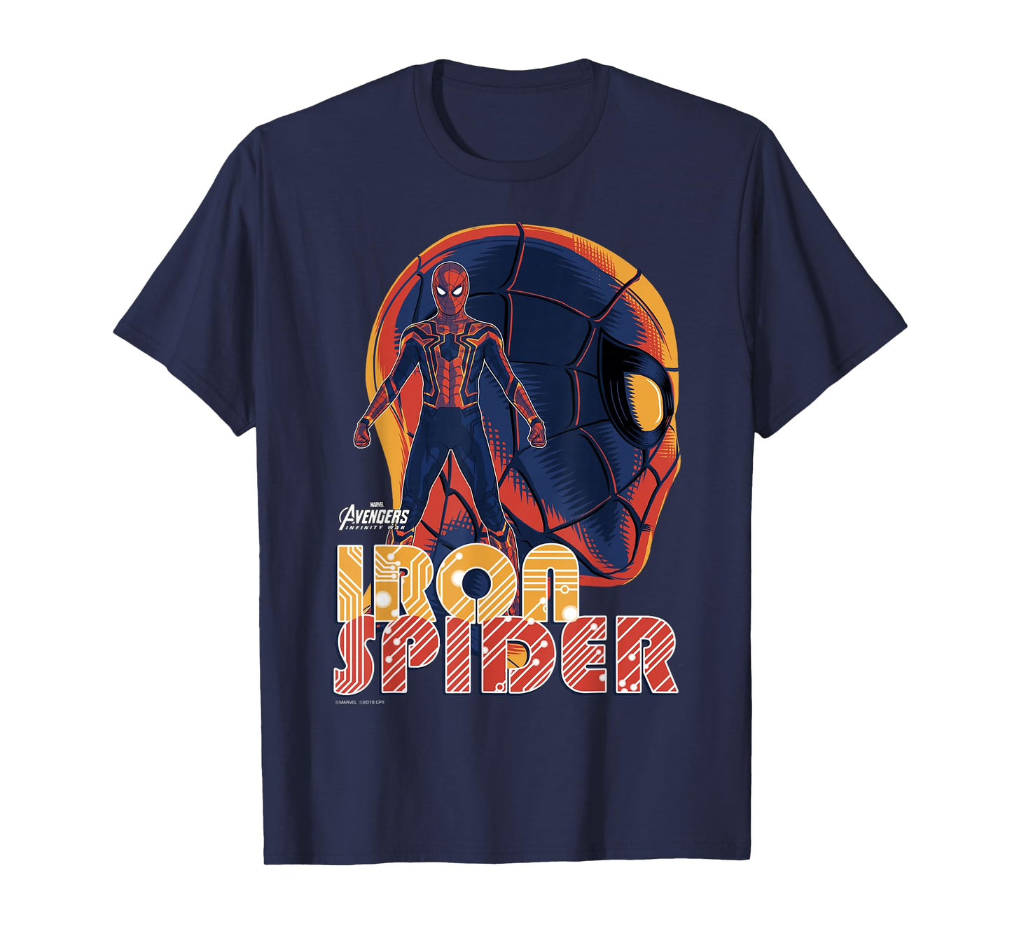 Marvel Infinity War Iron Spider Head Profile Graphic T-Shirt T-Shirt