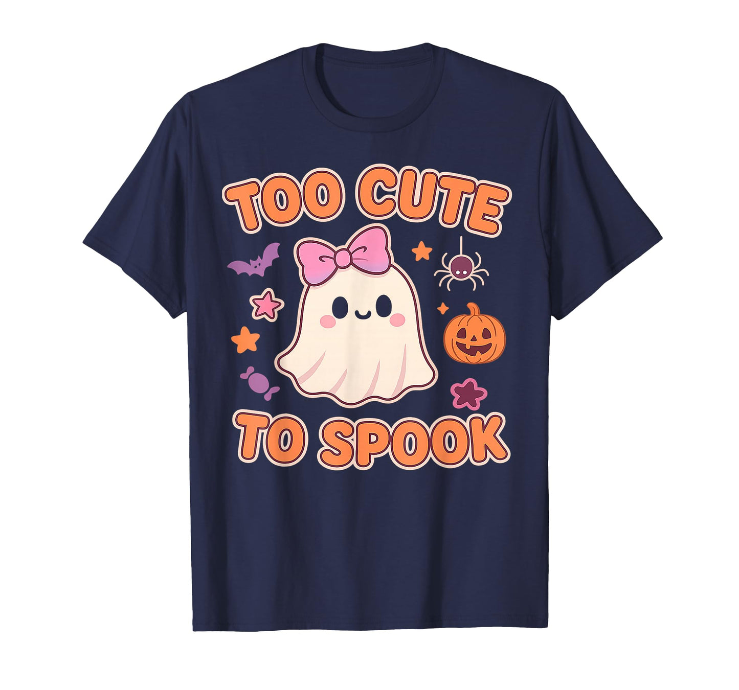 Kawaii Halloween Ghost, Too Cute to Spook Pastel T-Shirt