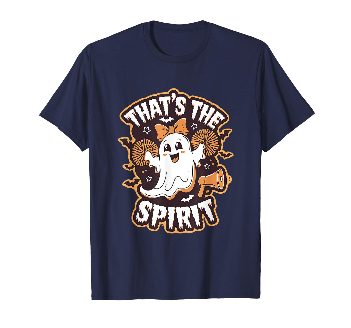 Spooky Cheerleader Ghost Halloween Costume Cheer Mom Spirit T-Shirt