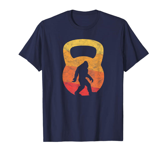 Retro Bigfoot Silhouette Funny Kettlebell T-Shirt T-Shirt