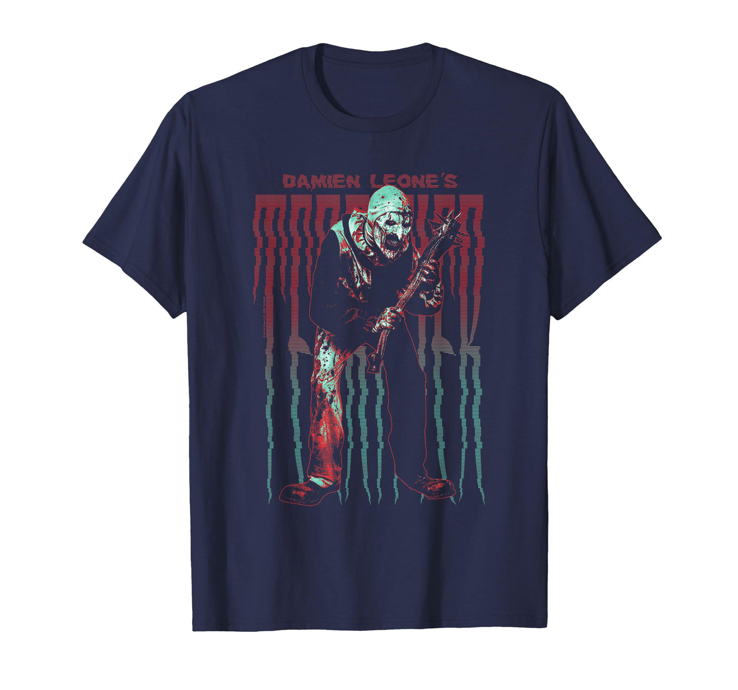 Terrifier Stretched Out Logo with Art The Clown Horror Movie T-Shirt
