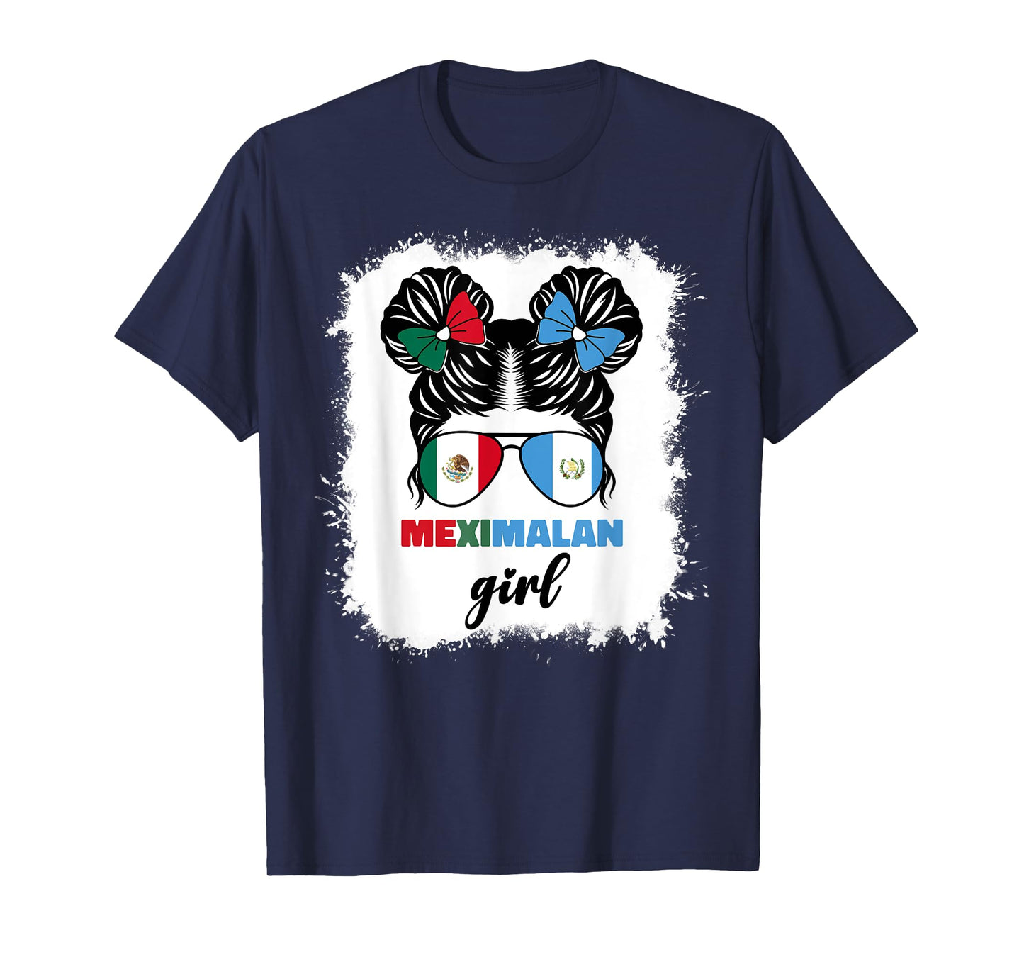 Half Mexican And Guatemalan Mexico Guatemala Flag Girl Kids T-Shirt