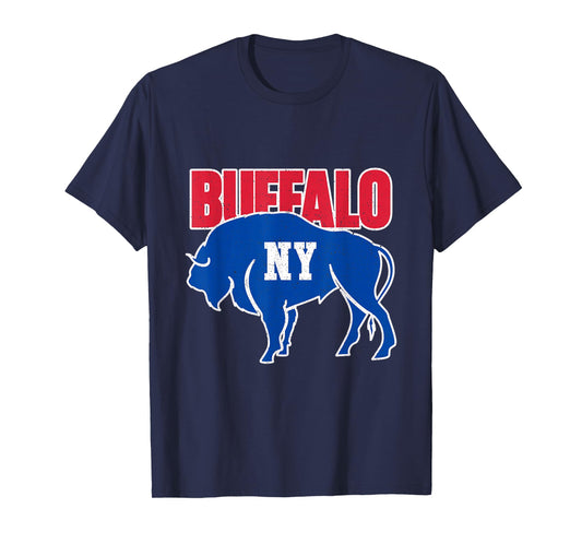 A Vintage Mighty Bison Silhouette Buffalo New York Souvenir T-Shirt