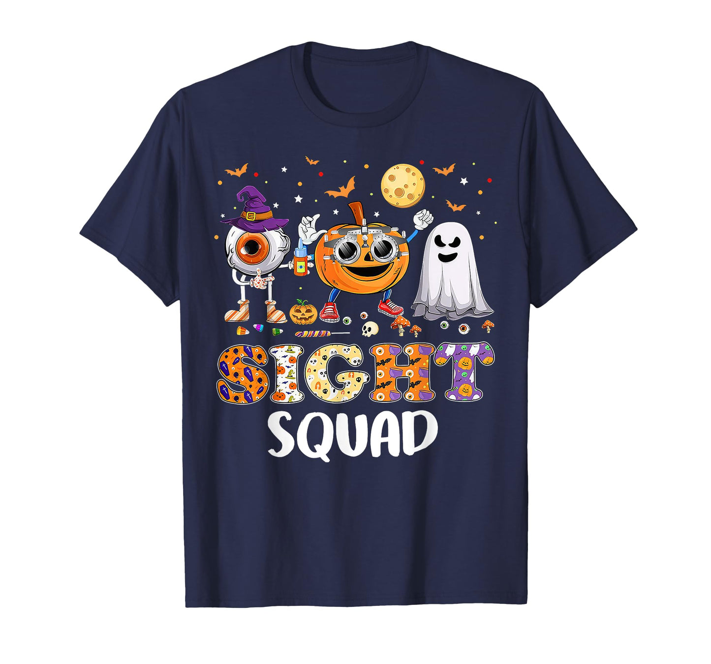 Optometrist Sight Squad Pumpkin Ghost Halloween Costume T-Shirt