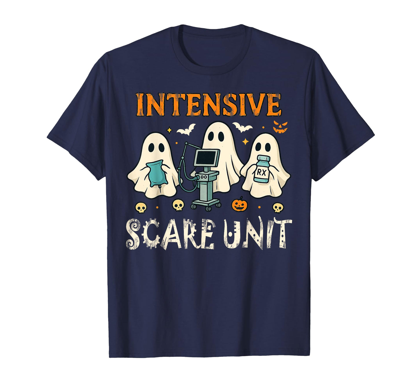 Intensive Scare Unit Funny Ghost Nurse Halloween Costume T-Shirt