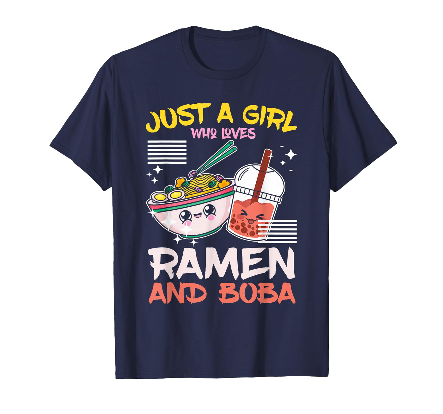 Just A Girl Who Loves Ramen And Boba Bubble Tea Japanese T-Shirt