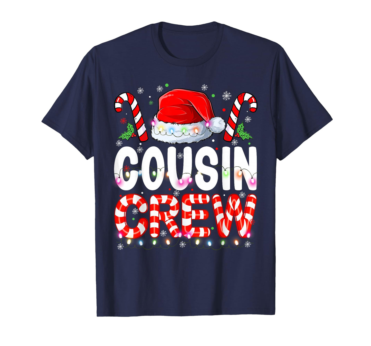 Cousin Crew Christmas Candy Cane Santa Kid Boy Girl Xmas Pjs T-Shirt