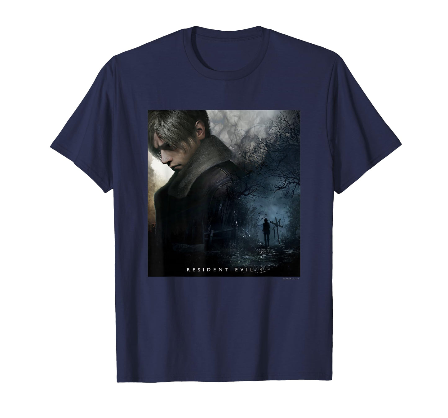 CAPCOM Resident Evil 4 Black Cotton T-Shirt - Classic Fit, Crew Neck, Short Sleeve