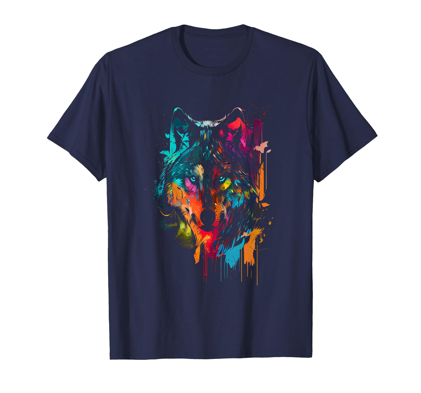 Wolf Color Colorful Hunter Forest Wolf Lover Big Wolf T-Shirt