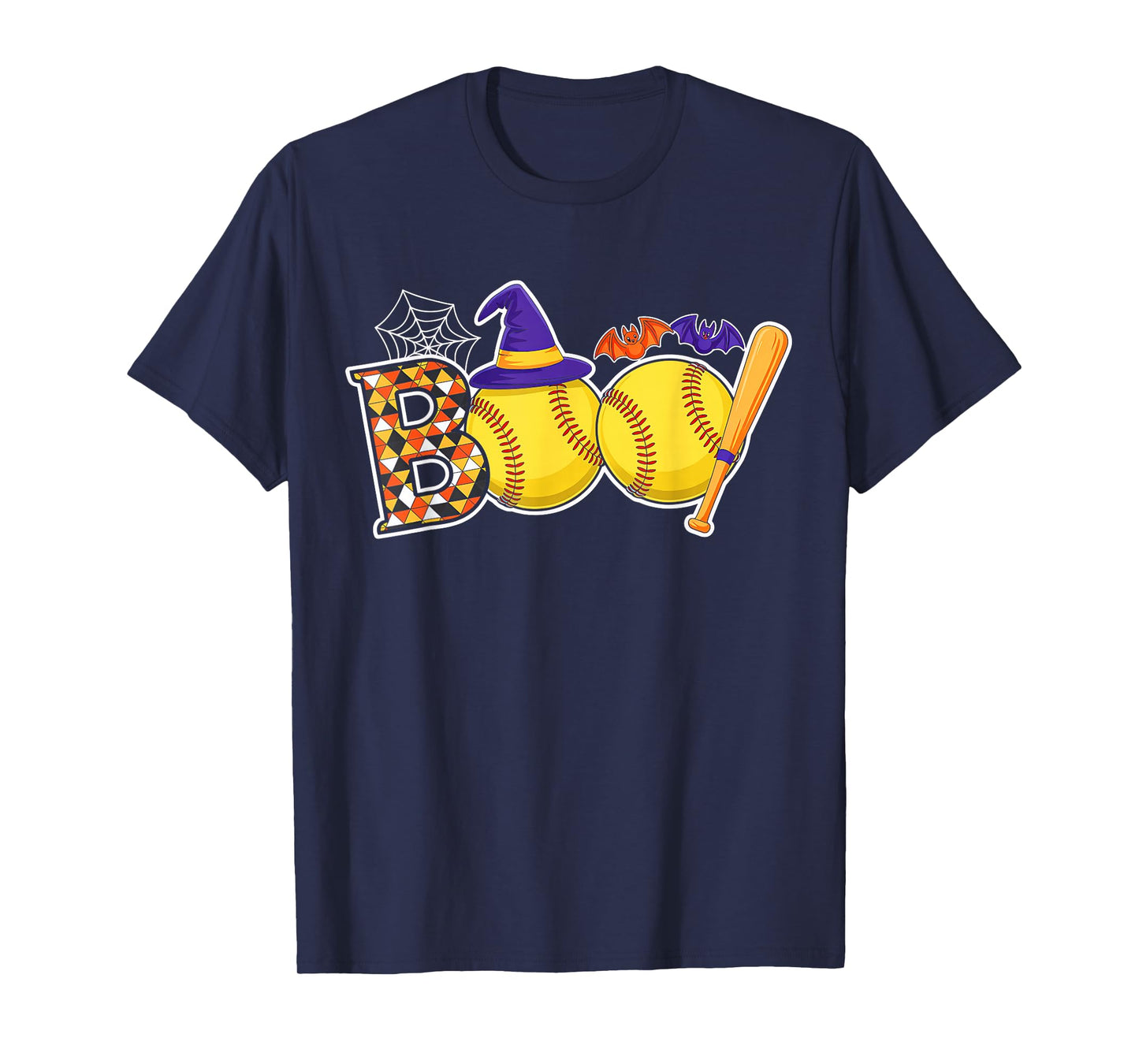 Softball Boo Creepy Halloween Costume Pumpkin Softball Lover T-Shirt